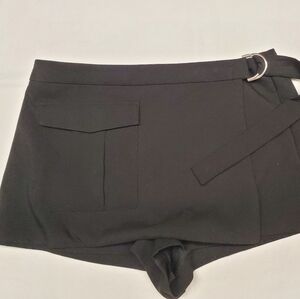 Zara Black Belted Tailored Shorts Women’s High Rise Utility Chic Mini